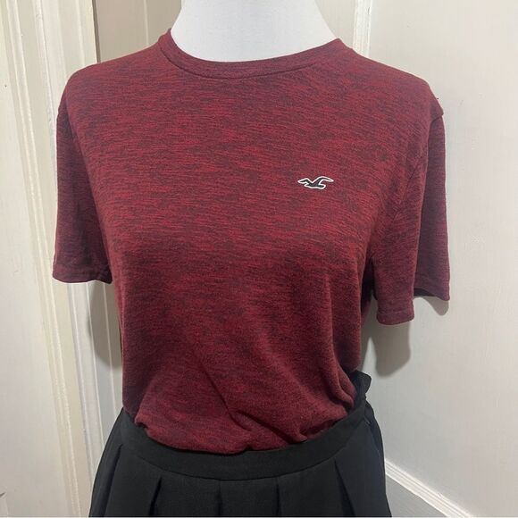 Hollister Red Short Sleeve Tee with Crew Neck Size Medium - Picture 1 of 9
